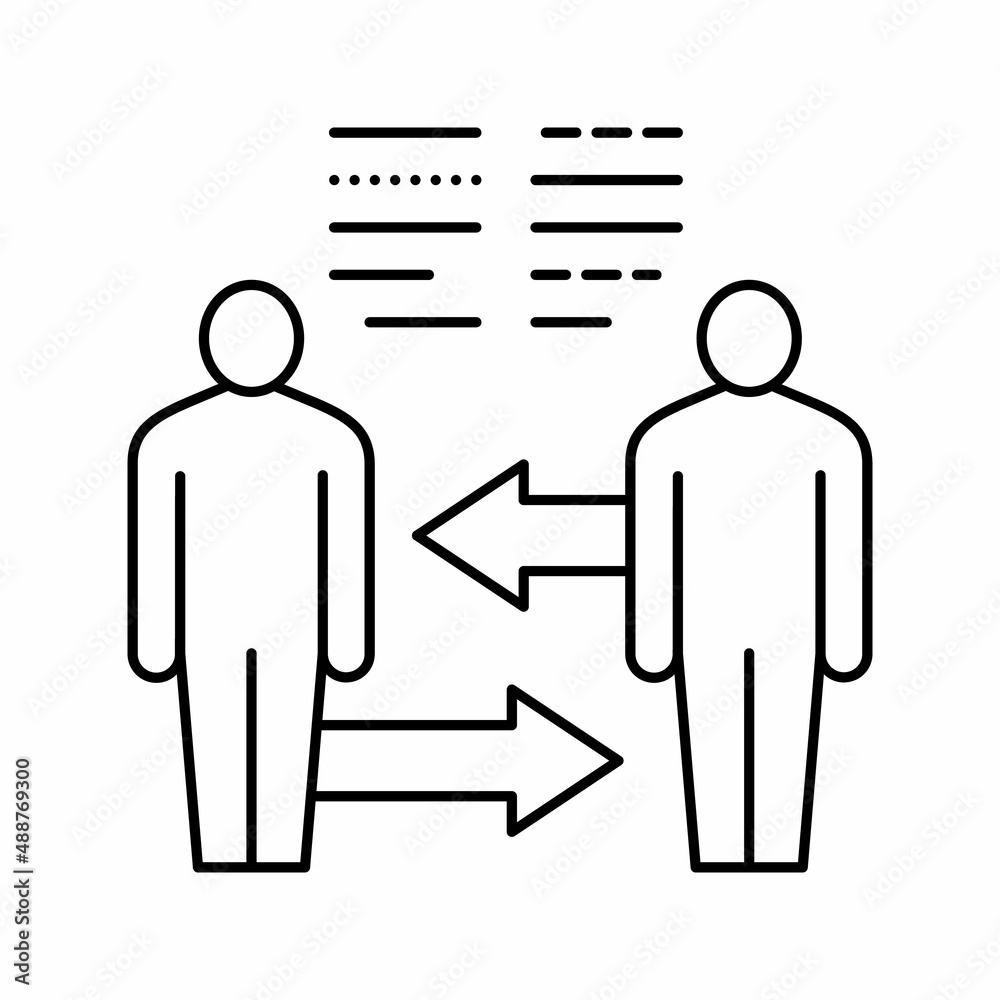 exchange skills pr line icon vector illustration exchange skills pr line icon vector illustration
