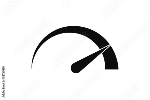 Speedometer gauge isolated icon. Speed meter indicator. Speedometer for car dashboard. Indicator, tachometer, odometer for gauge of performance. Measure of internet speed. Vector photo