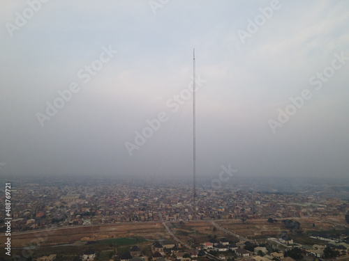 An aerial shot of the city of Owerri, Imo State, Nigeria photo