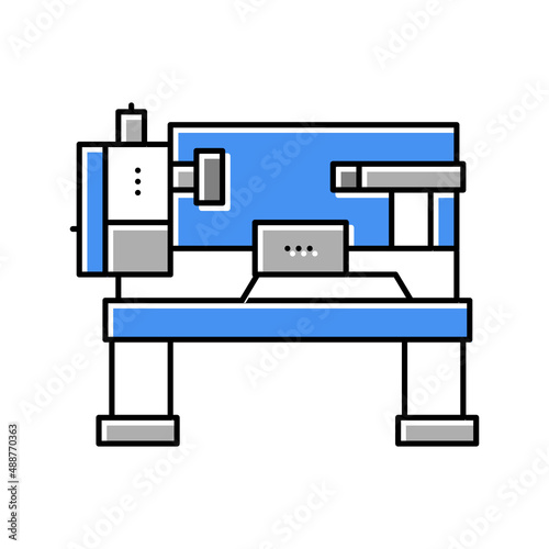 lathe machine color icon vector illustration