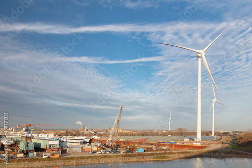 View at the Dutch Kleefse Waard industrial area in Arnhem