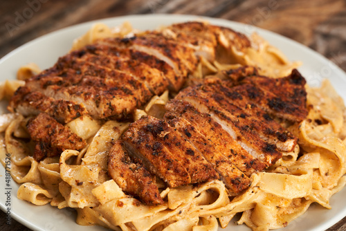 Chicken Alfredo with fettuccine