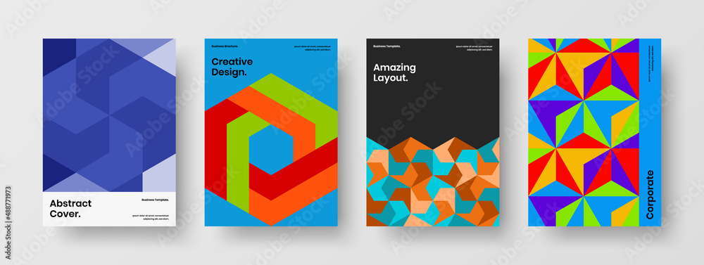Fresh geometric pattern annual report template composition. Minimalistic poster A4 vector design layout collection. Fresh geometric pattern annual report template composition. Minimalistic poster A4 vector design layout collection.