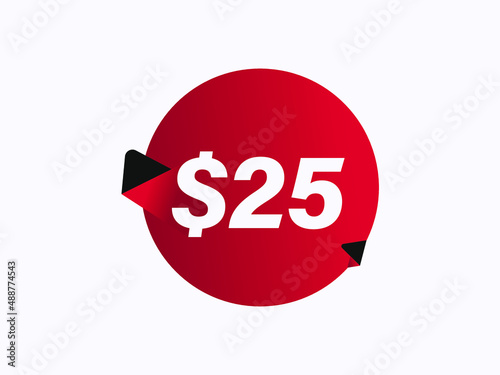 $25 USD sticker vector illustration