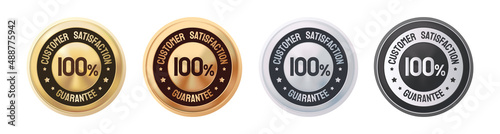 Mix Color of Metallic Customer Satisfaction Guarantee Badge