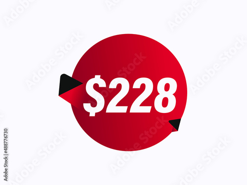 $228 USD sticker vector illustration