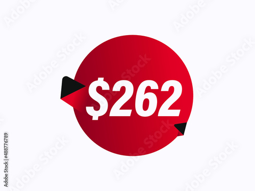 $262 USD sticker vector illustration