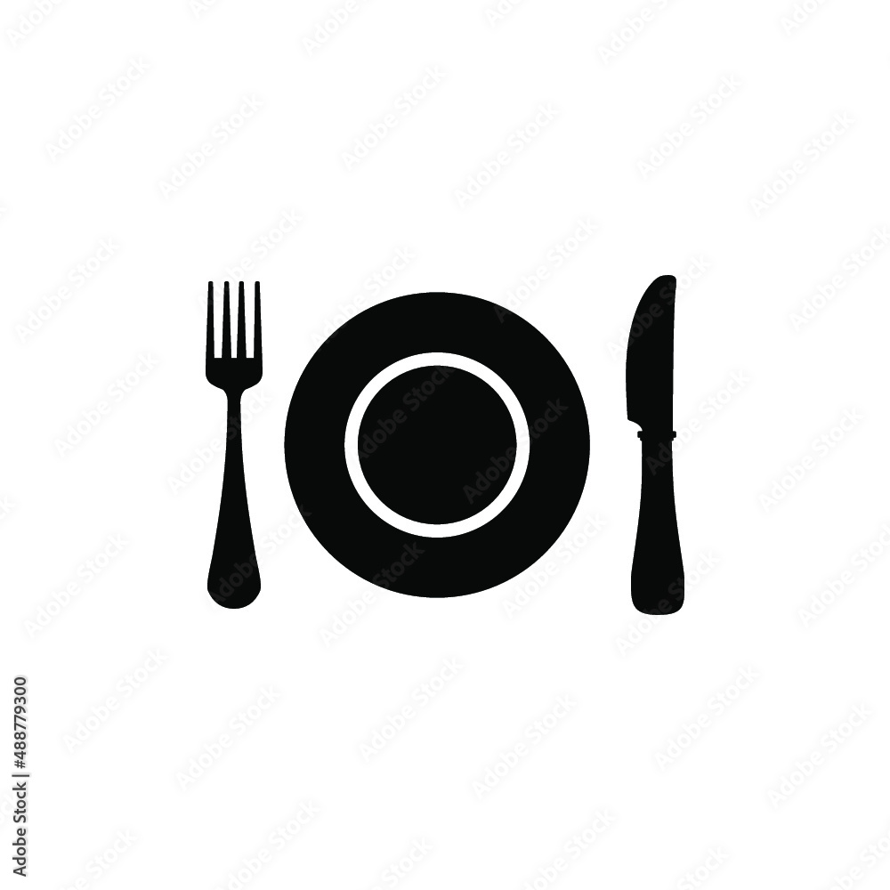 Plate, fork and knife icon. EPS-10. Vector illustration for graphic design, Web, UI, mobile upp. Plate, fork and knife icon. EPS-10. Vector illustration for graphic design, Web, UI, mobile upp.