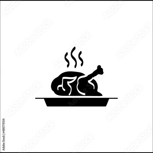 Fried chicken on a plate. EPS-10. Vector illustration for graphic design, Web, UI, mobile upp.