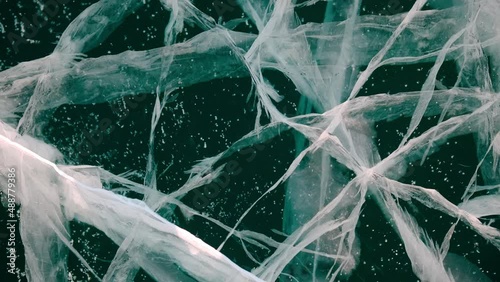Transparent ice of Lake Baikal