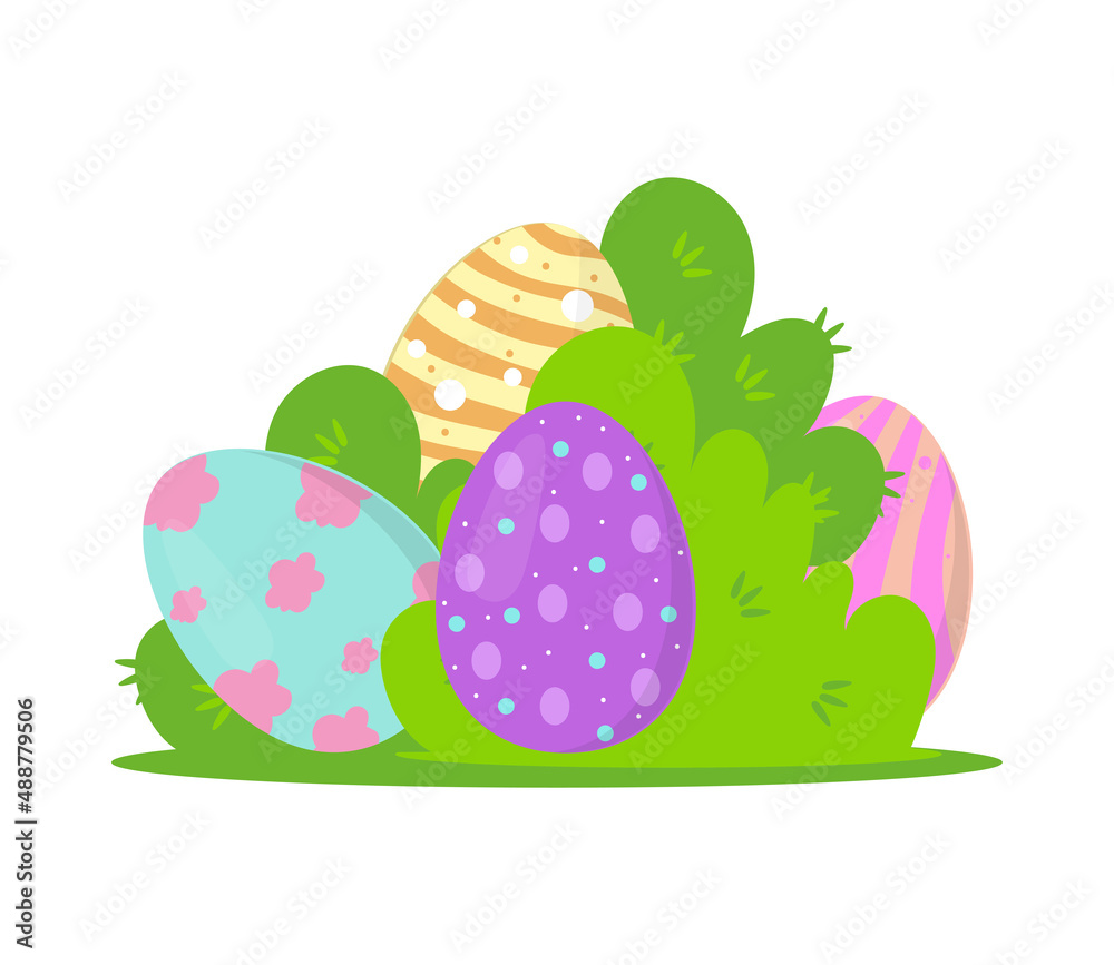 easter eggs in bushes