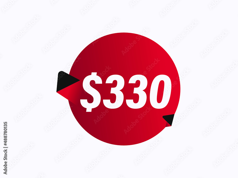 $330 USD sticker vector illustration Stock Vector | Adobe Stock