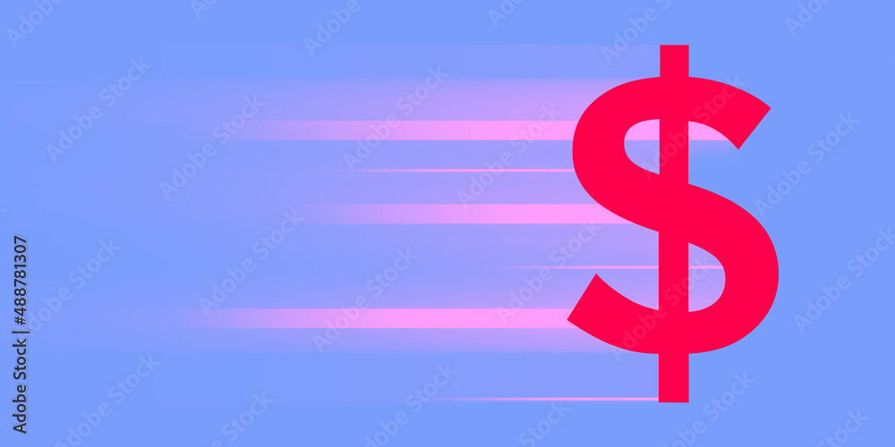 Obraz premium 2d render Dollar rises arrow 
