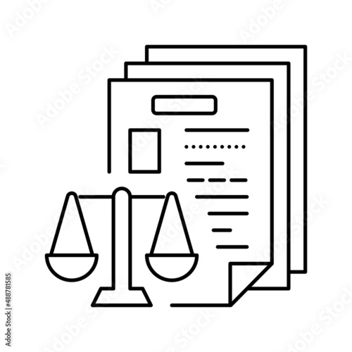 bureaucracy law dictionary line icon vector illustration