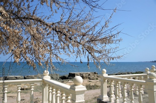 28.08.2021 Dagestan. Derbent. Embankment by the Caspian Sea for a walk in the city.