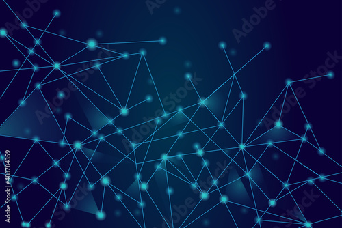 Network abstract connection isolated on blue background. Network technology background with dots and lines. Ai background. Modern abstract concept. Ai background vector  network technology 
