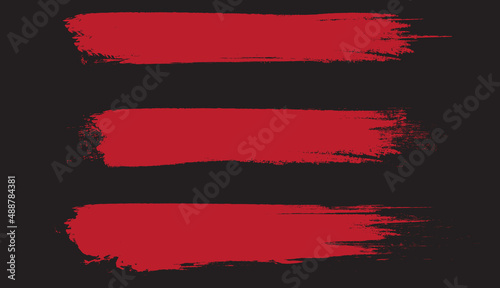 Red brush stroke set isolated on background. Collection of trendy brush stroke vector for red ink paint, grunge backdrop, dirt banner, watercolor design and dirty texture. Brush stroke vector	