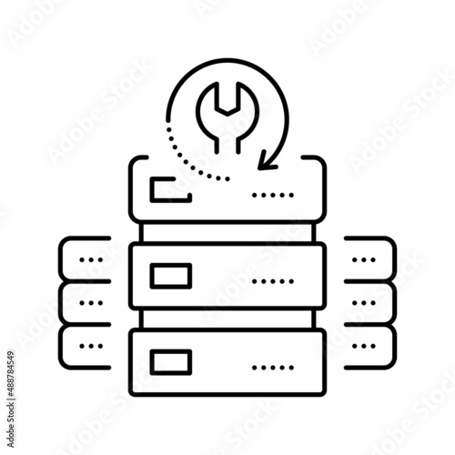 raid data recovery line icon vector illustration