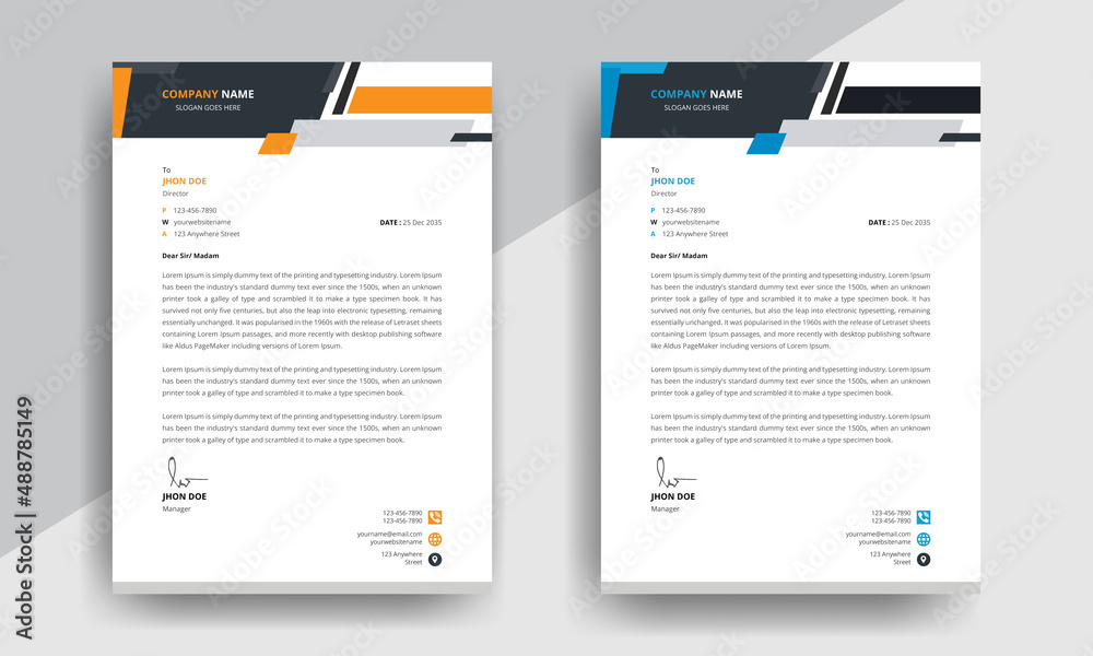 Clean Corporate Modern professional Letterhead Design template Design Clean Corporate Modern professional Letterhead Design template Design