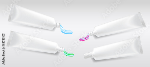 Realistic toothpaste  isolated on white background ,toothbrush equipment, tube of illustration toothpaste.
