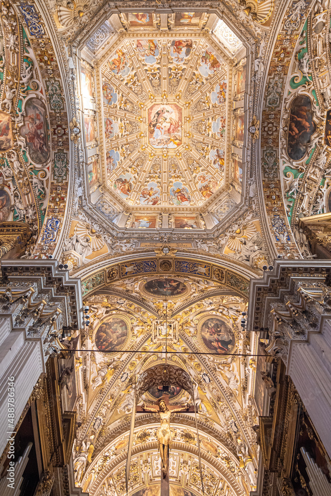 Interior of the church of Basilica di Santa Maria Maggiore, in Upper Bergamo alta, Lombardy, Italy, Europe