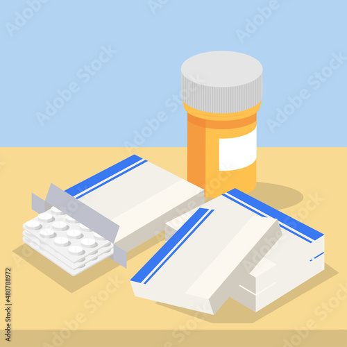 medicaments packs and container