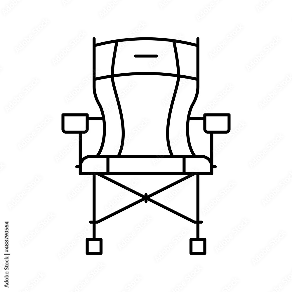 portable hunting chair line icon vector illustration portable hunting chair line icon vector illustration