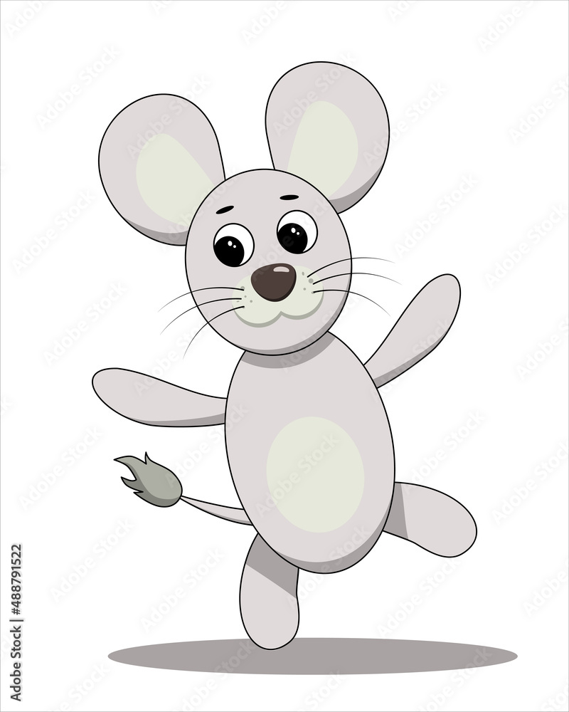 Cute hand drawn gray mouse vector illustration. Field wild mouse. Cute hand drawn gray mouse vector illustration. Field wild mouse.