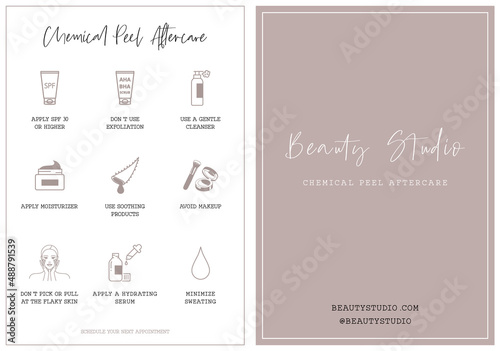 Chemical peel aftercare card
