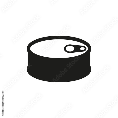 The icon of a can of canned food. Simple vector illustration on a white background