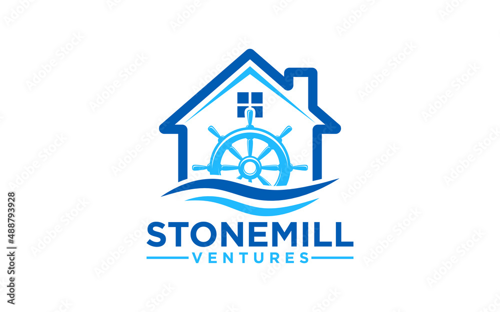 Logo house adventure on white background