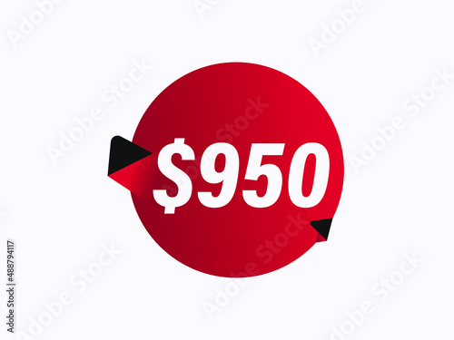 $950 USD sticker vector illustration