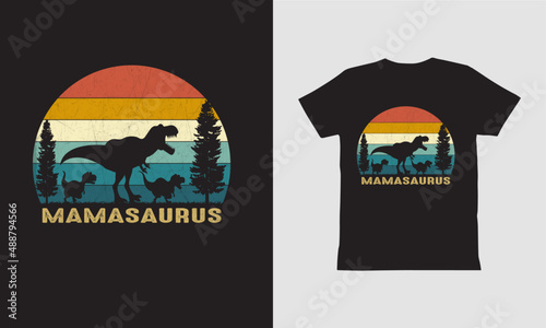 Mamasaurus Dinosaur Funny t Shirt.