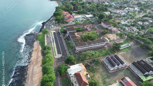 Aerial view from national high school at Sao Tome,Africa