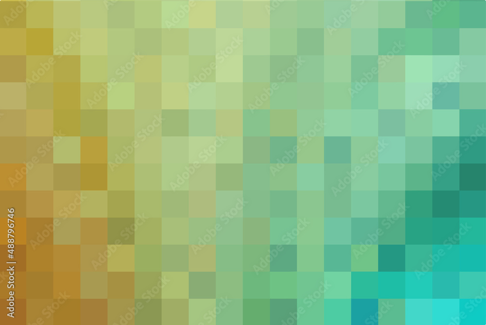 Background from green and yellow colors squares. Geometric texture. Abstract art pattern of square pixels, space for your design or text. A backing of mosaic squares Background from green and yellow colors squares. Geometric texture. Abstract art pattern of square pixels, space for your design or text. A backing of mosaic squares
