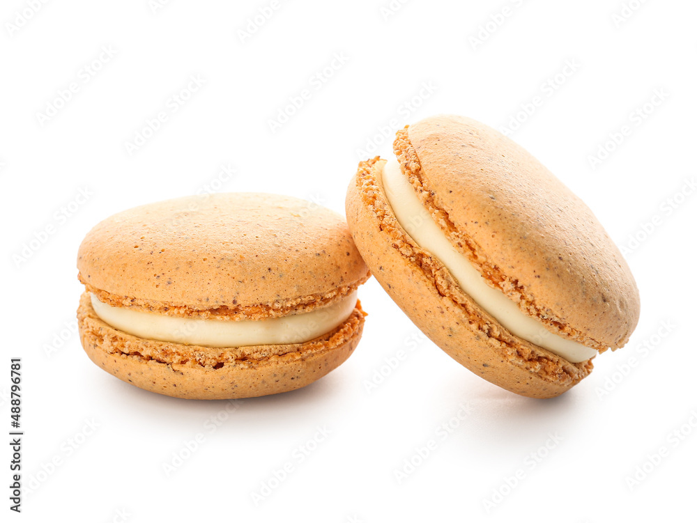 Sweet macaroons isolated on white background Sweet macaroons isolated on white background