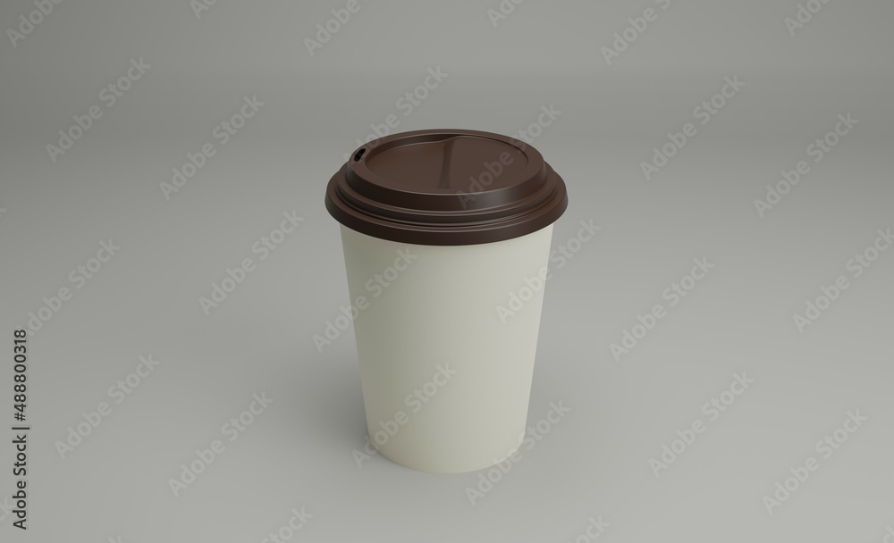 3d rendering of a paper coffee cup. Realistic mockup coffee cup. 3d rendering of a paper coffee cup. Realistic mockup coffee cup.