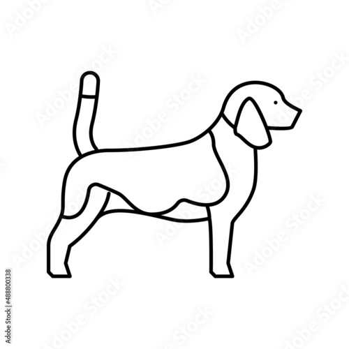 beagle dog line icon vector illustration