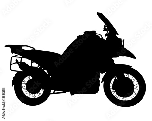 Retro bike on street. Isolated silhouette on a white background