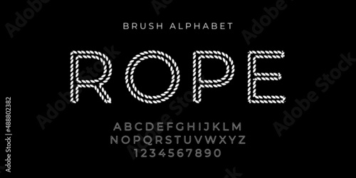 rope text effect and alphabet font vector
