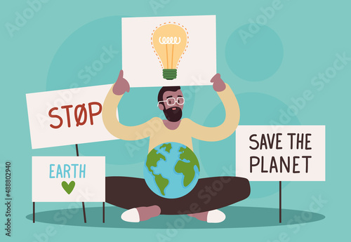 guy save the planet poster