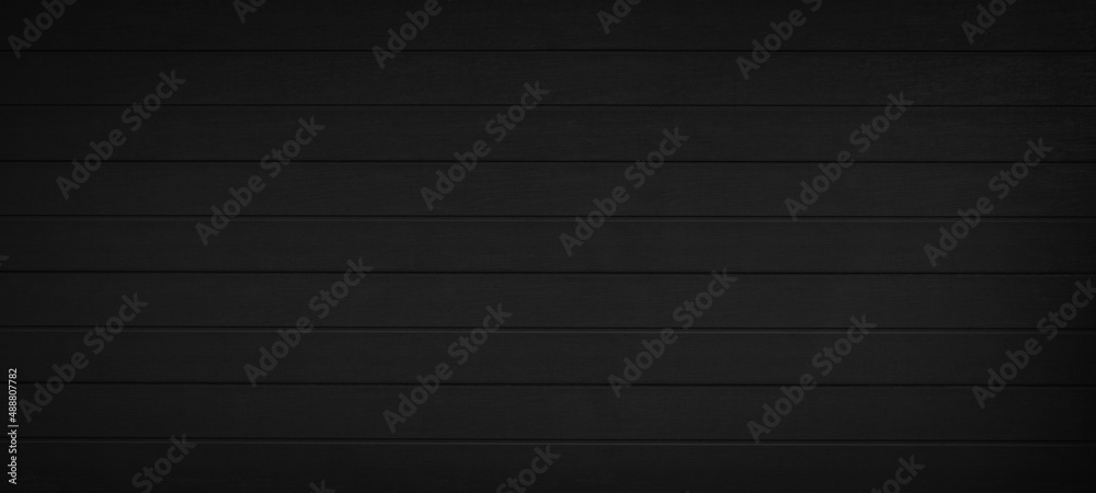 Abstract grunge old dark black painted wooden texture - wood boards background panorama banner