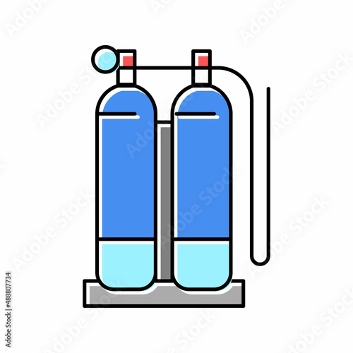 gas cylinders for welding color icon vector illustration