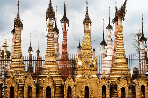 Ancient Kakku pagodas in Myanmar photo