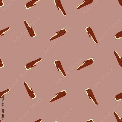 Clippers seamless pattern on. Vintage barber shops elements in doodle style.