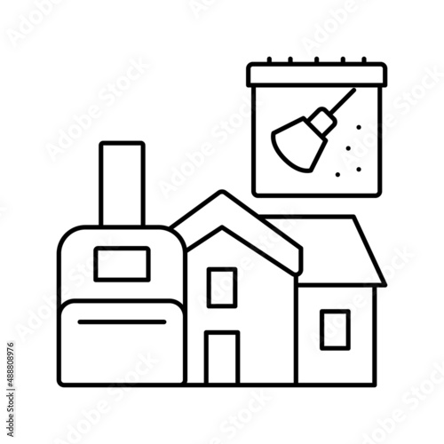 holiday rental cleaning line icon vector illustration