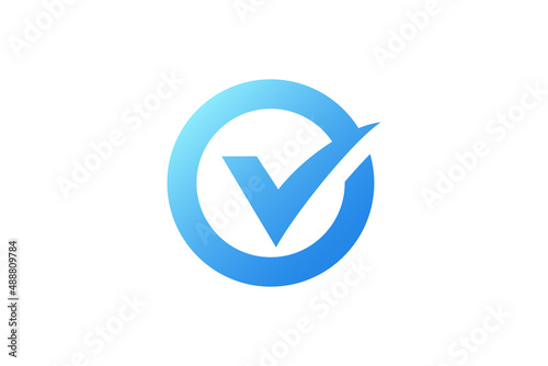 Free Download Approved Icon. Blue Check Mark with Circle Shape Sticker Label isolated on White Background. Flat Vector Icon Design Elements For Web Templates. - GFXLoad
