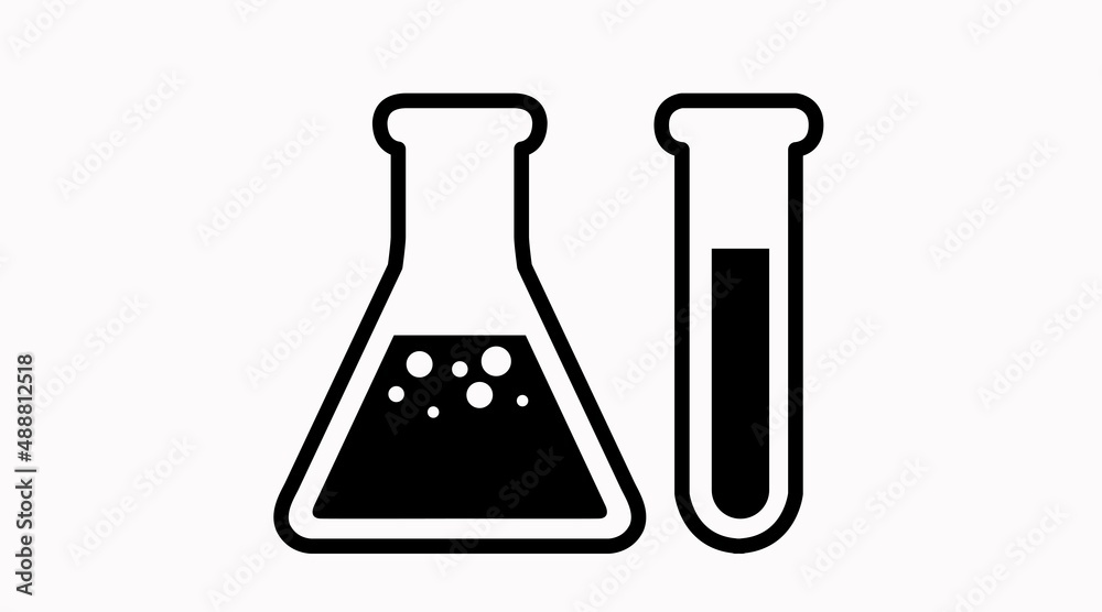 Chemistry Icon set. Vector isolated editable black and white illustration Chemistry Icon set. Vector isolated editable black and white illustration