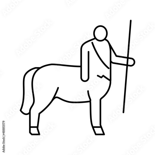 centaur ancient greece line icon vector illustration