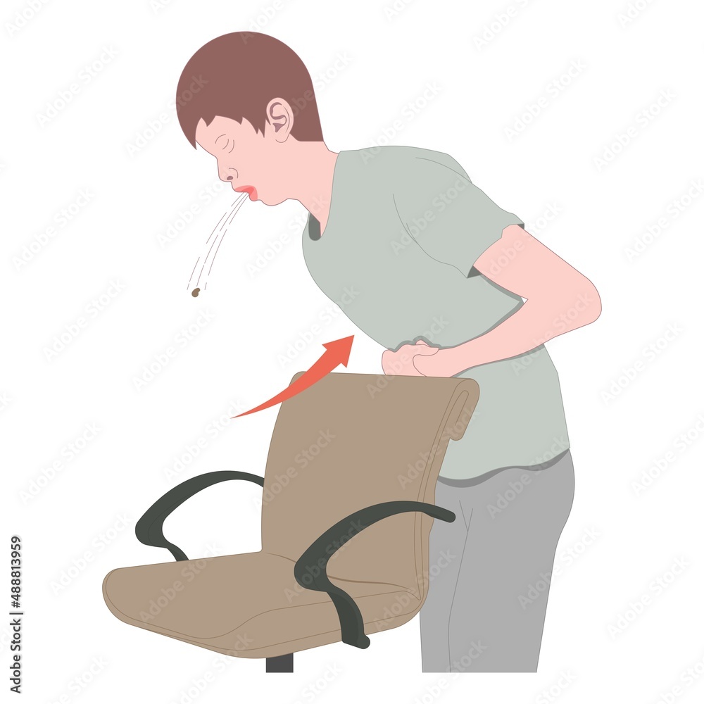 Vecteur Stock Choking first aid baby food CPR child step lodges